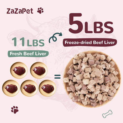 ZAZAPET - 低溫凍乾牛肝粒極佳補充 富含維他命 寵物貓狗零食  50g