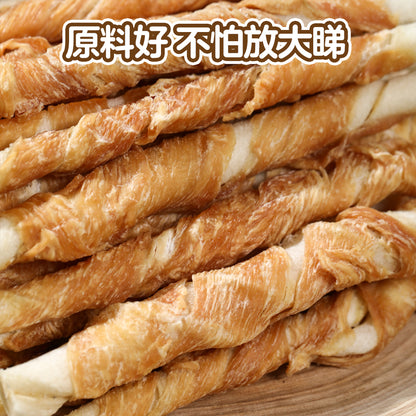 ZAZAPET - 風乾雞肉纏牛皮 寵物貓狗零食 韌性十足 高蛋低脂 磨牙 0添加 60g/包
