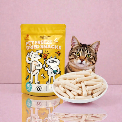 ZAZAPET - 凍乾雞肉羊奶棒 添加乳鐵蛋白 免疫防護 強骨健齒 貓狗小零食 增强免疫50g/包