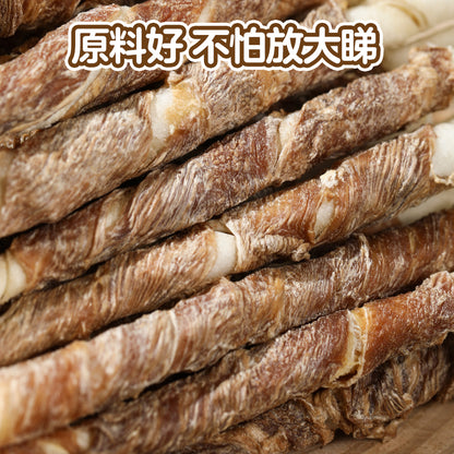 ZAZAPET - 風乾鴨肉纏牛皮 天然牛皮 韌性十足 越嚼越香 寵物 磨牙零食 低敏 狗小食0添加 60g/包