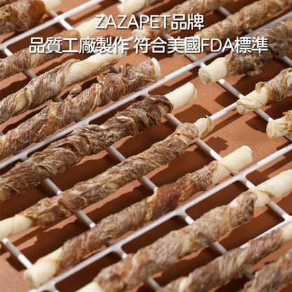 ZAZAPET - 風乾鴨肉纏牛皮 天然牛皮 韌性十足 越嚼越香 寵物 磨牙零食 低敏 狗小食0添加 60g/包