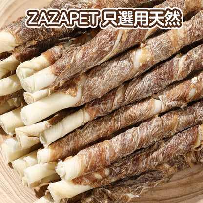 ZAZAPET - 風乾鴨肉纏牛皮 天然牛皮 韌性十足 越嚼越香 寵物 磨牙零食 低敏 狗小食0添加 60g/包