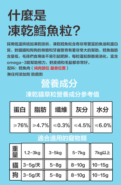 ZAZAPET -凍乾俄羅斯純肉鱈魚粒 無細骨 寵物貓狗小食 豐富魚油 明目健腦  50g