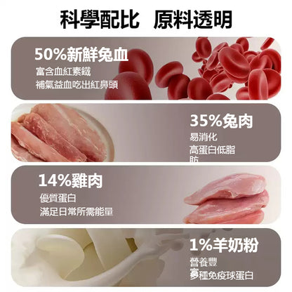ZAZAPET - 【野性誘食 高效補血】凍乾兔血兔肉粒 補血懷孕 產後營養 幼老年犬補充 50g